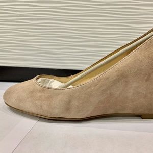 Ivanka Trump Linear Dark Suede Wedges